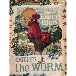 Vintage Concord Fabric Sharon Kessler Farm Animals Feedsack Labels Sripe 1 Yard